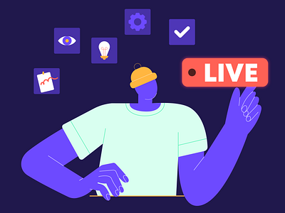You are live now app branding graphic design illustration live man ui website