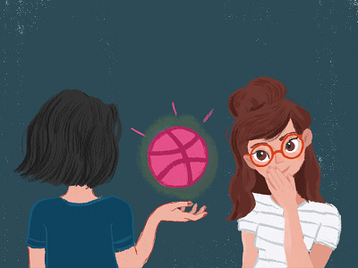 Thank you dribbble hello illustration new start