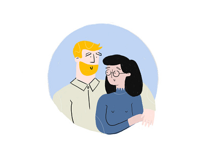 couple adventure brush character colors dribbble illustration texture