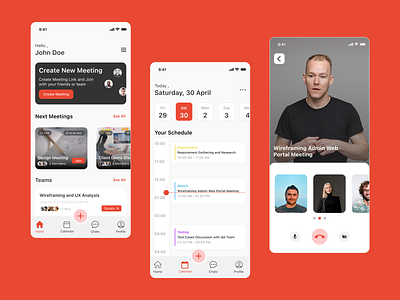 Team Meeting Application UI app screen call design figma graphicdesign illustration meeting meeting app mobile app team team meeting ui uiux uiuxdesign ux video video call zoom