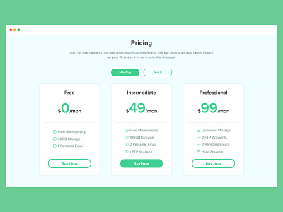 Pricing Page Concept graphicdesign pricing ui ui ux uidesign uiux uiux design vector web webdesign webpage