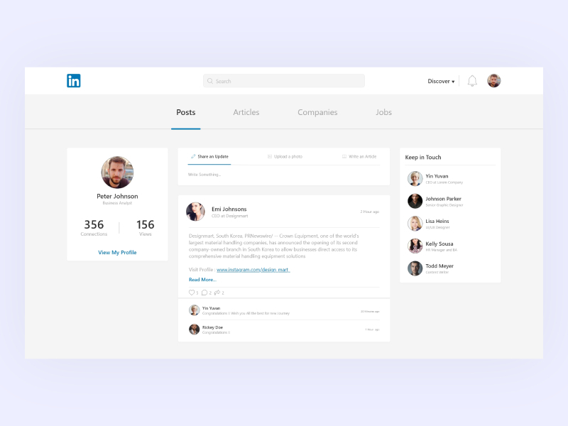 LinkedIn Redesign Concept By Tushar Kanjariya On Dribbble