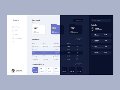 Cloud Drive Storage Dark & Light UI dark dark theme dashboard drive drive storage google drive graphicdesign light light theme storage storage ui ui uiux uiuxdesign ux web webdesign