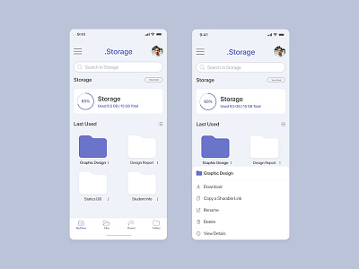 Cloud Drive Storage Mobile UI