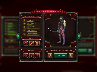 Choose Your Character Screen character choosing darkfantasy gameui icons pop up ui