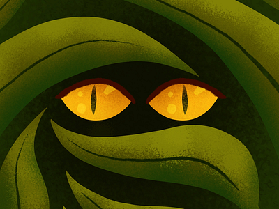 Sneak peek eyes illustration jungle procreate side project