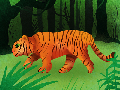 Animal Wisdom Wednesday 1 animal wisdom wednesday bengal tiger feline forest fun fact illustration procreate tiger