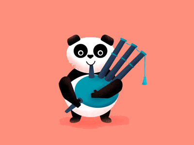 Panda Bagpipe animation bagpipe motion panda procreate