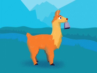 Llama Cowbell animal animation bell illustration llama procreate pun