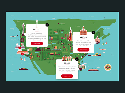 Interactive Map Designs 2 advertising design illustration responsive typography ui design ux website