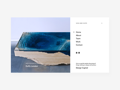 Kish & Chips website navigation design fullscreen navigation webdeisgn website