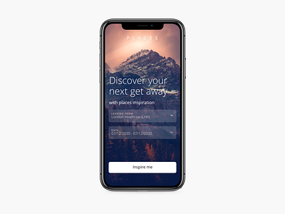 Holiday inspiration app concept