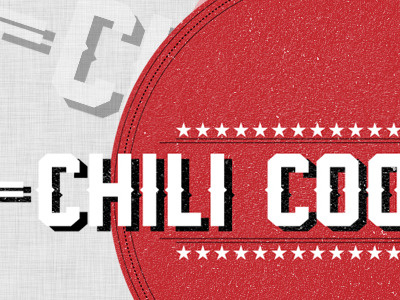 Chili Cook-Off black chili design food fun grunge red stars typography vintage white