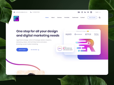 Romi Kalathiya - My website design and animation (UI/UX design) animation design gradients graphic designers website inspiration logo modern motion graphics popping colors showcase ui web design website