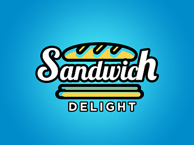 Sandwich Delight | Food Truck Logo Design | Option 2 azure blue brand design food illustration lobster logo old peach sandwich truck