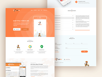 Mobile App Promotion | Single Page Website Design app promotion illustrative modern orange single page website ui ui inspiration ux web design