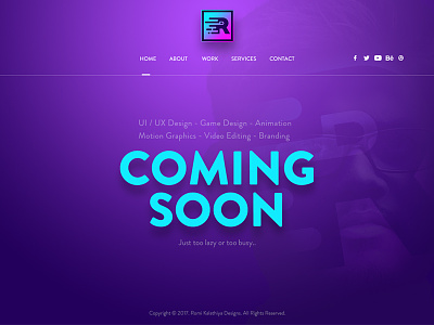 Romi Kalathiya Designs | Creative design solutions 404 amazing awesome coming soon cool design designer inspiration rich purple uiux web design web page