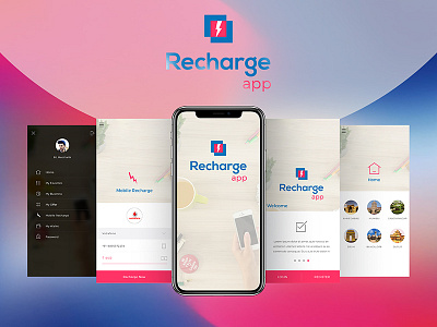 Free Recharge App UI/UX Concept 2018 design app concept flat interface iphone x mockup modern ui inspiration wallet app