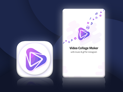 Video Collage Maker App icon and splash screen