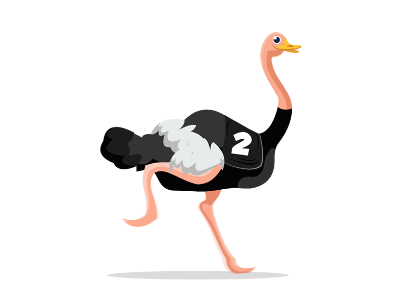 Ostrich Running Animation | 2d 2d animation africa bird extinct fluid gif motion ostrich race run cycle walk wings