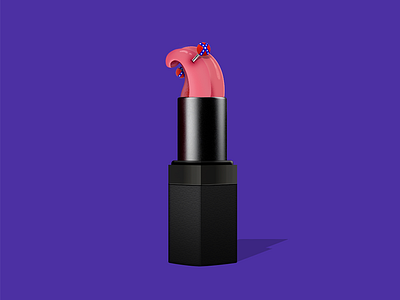"Lickstick" lipstick illustration lipstick