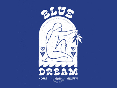 Blue Dream blue blue and white branding cannabis cannabis packaging dream graphic design hybrid illustration legal logo typography wavy weed