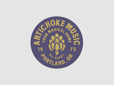 Artichoke Music Logo Badge badge badge logo brand brand design brand identity branding branding design design logodesign logotype