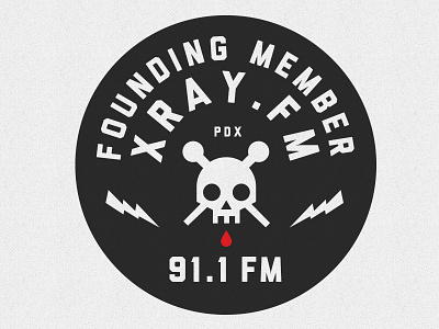 XRAY.FM Badge / Branding badge fm member radio skull