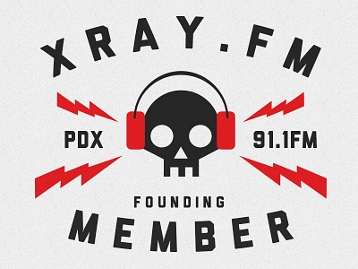 XRAY.FM Badge / Branding badge fm member radio skull sticker