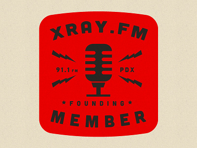 XRAY.FM Sticker / Badge badge fm member microphone radio sticker