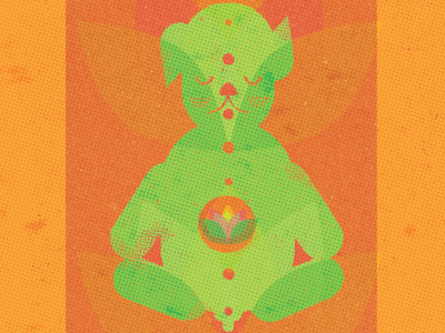 Bodhisattva buddha buddhist dog halftone illustration