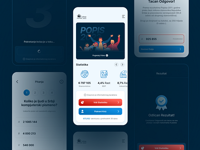 Interactive Quizz Expirience app design digital flat material ui ux