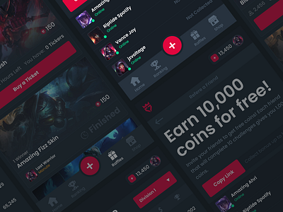 Esport Social Platform | Mobile Screens