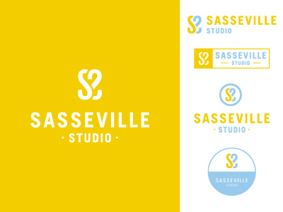 Sasseville Studio Logo blue branding logo logotype personal brand wip yellow
