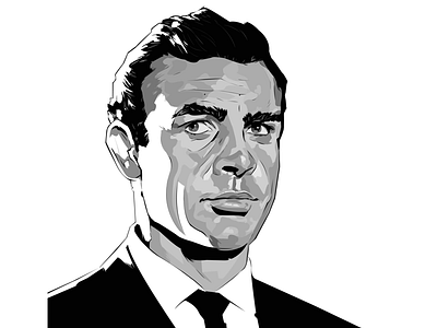 COMMISSION - RIP SEAN CONNERY commission illustration inking movies painting portrait sean connery
