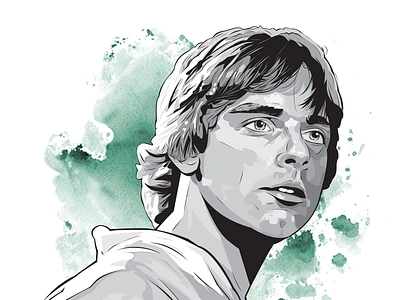 “LUKE” COMISSION - PRINT big cartel. for sale illustration luke skywalker painting portrait print star wars