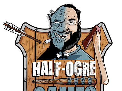 HALF-OGRE Games Logo branding colors creative direction design developer fantasy inks logo ogre programmer