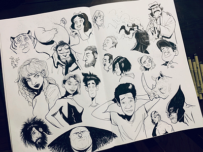 Finished weekly rough ink sketches heroes illustration inking inks sketch sketchbook sketches superheroes villains
