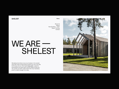 SHELEST website concept architecture art building clean creative forest minimal natural ui uiux web web design website