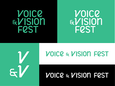 Voice & Vision Fest documentary festival film lockup logotype minty space age ampersand