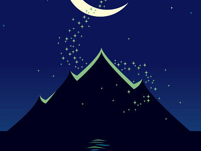 Magic Mountain illustration moon mountain starstuff