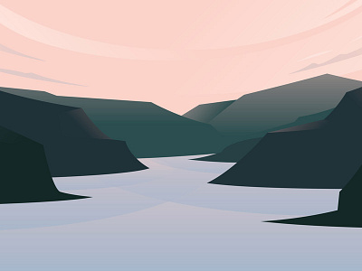 Columbia River columbia geometric gorge gradients illustration oregon river sunset
