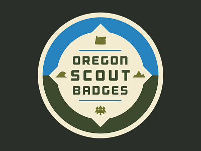 Oregon Scout Badges badges coast forest illustration logo mountains oregon patches scout state parks