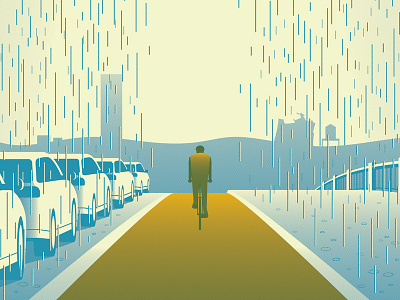 The Chosen Path artcrank biking burnside illustration portland poster rain