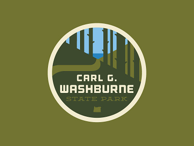 Washburne State Park badges coast forest illustration ocean oregon path state parks