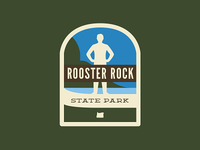 Rooster Rock badges beach columbia illustration oregon river state park