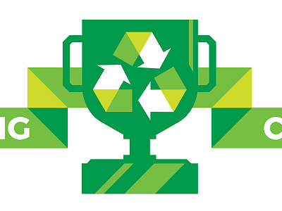 Green Green Green angular cup green illustration recycling ribbon trophy