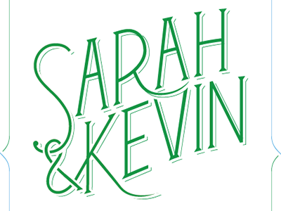 Sarah and Kevin ampersand lettering save the date typography wedding