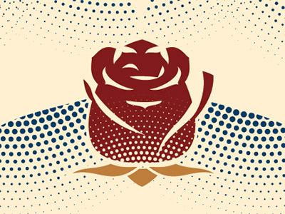 Artcrank Rose artcrank halftone illustration portland rose rose city