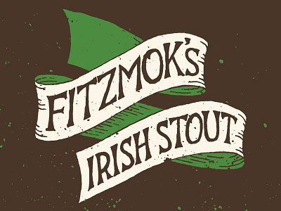 Fitzmok's Irish Stout beer hand drawn homebrew irish label stout typography